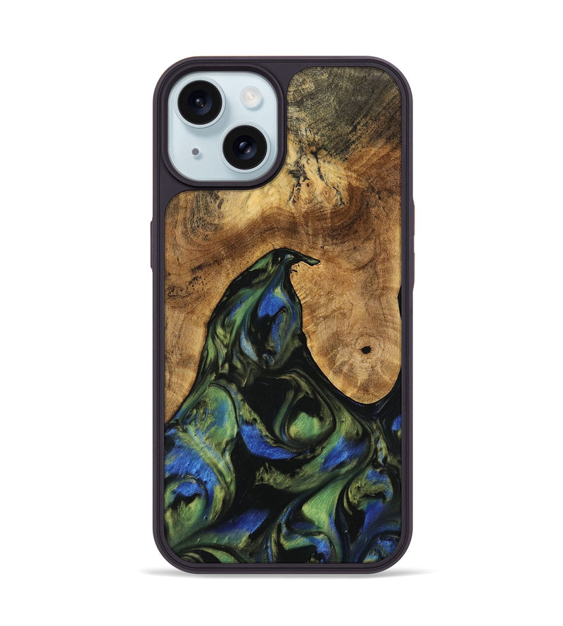 iPhone 15 Wood Phone Case - Cinthia (Green, 741381)