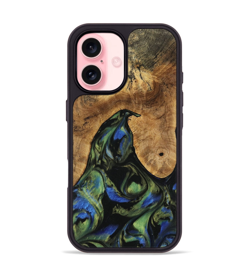 iPhone 16 Wood Phone Case - Cinthia (Green, 741381)