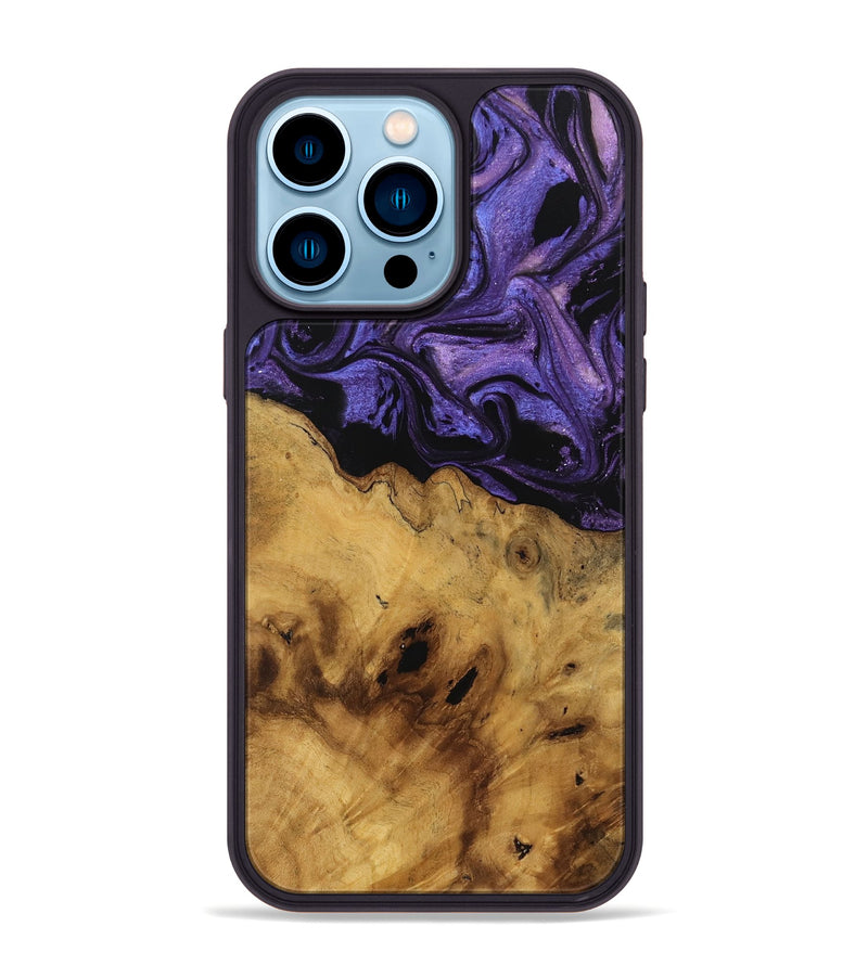 iPhone 14 Pro Max Wood Phone Case - Fabien (Purple, 741384)