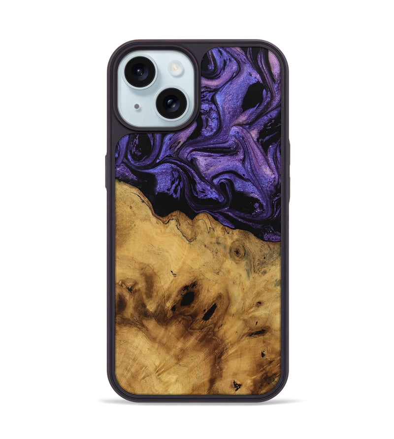 iPhone 15 Wood Phone Case - Fabien (Purple, 741384)