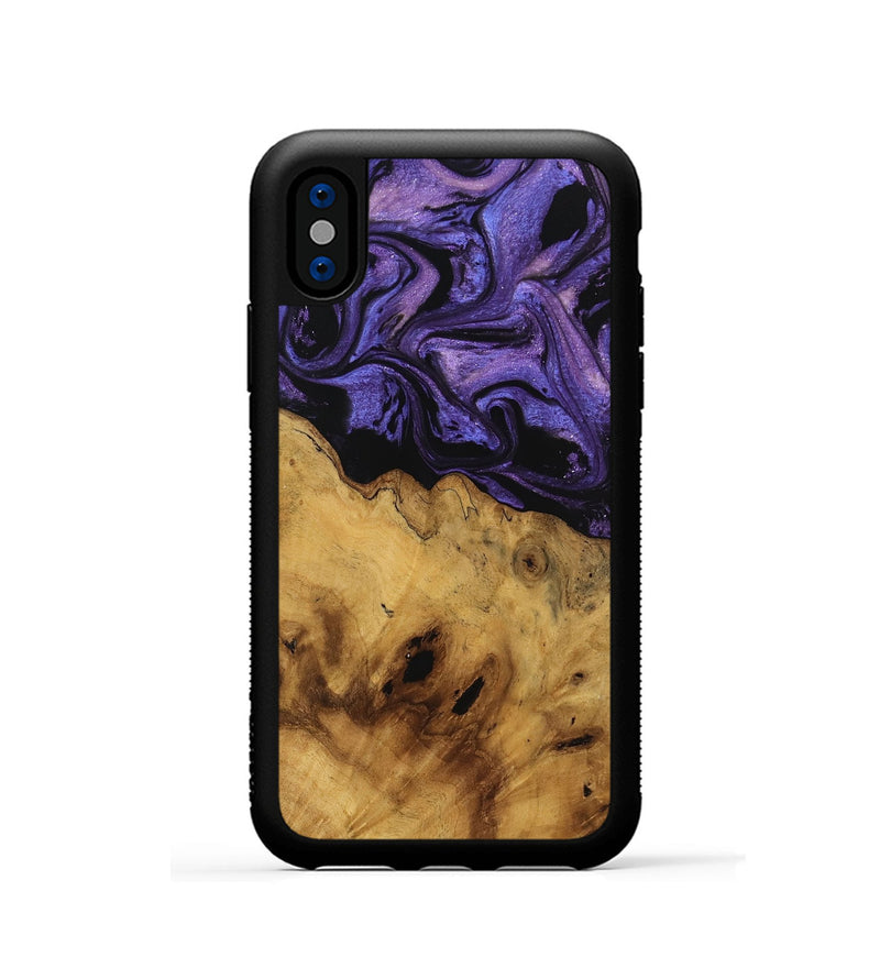 iPhone Xs Wood Phone Case - Fabien (Purple, 741384)