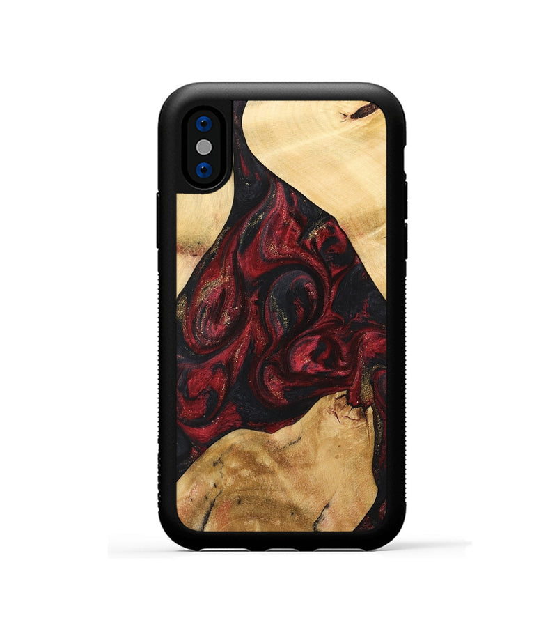 iPhone Xs Wood Phone Case - Farouk (Red, 741399)