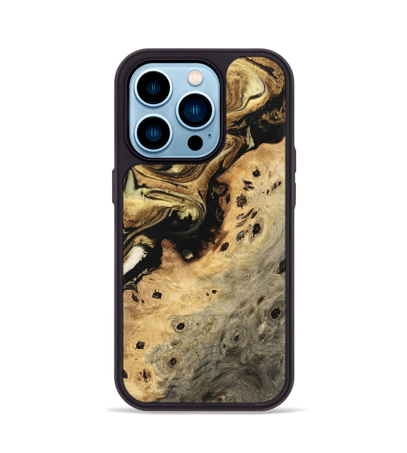 iPhone 14 Pro Wood Phone Case - Shuhi (Black & White, 741406)