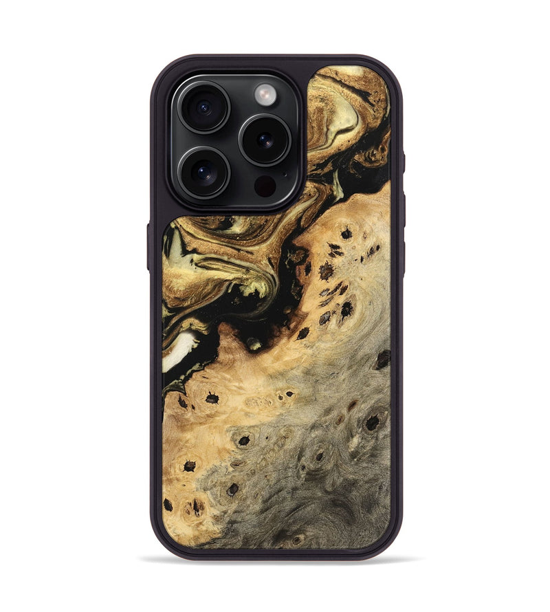 iPhone 15 Pro Wood Phone Case - Shuhi (Black & White, 741406)