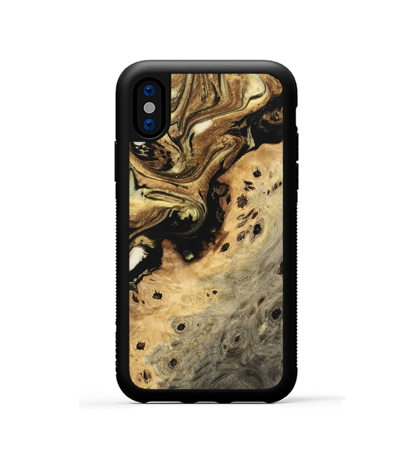 iPhone Xs Wood Phone Case - Shuhi (Black & White, 741406)