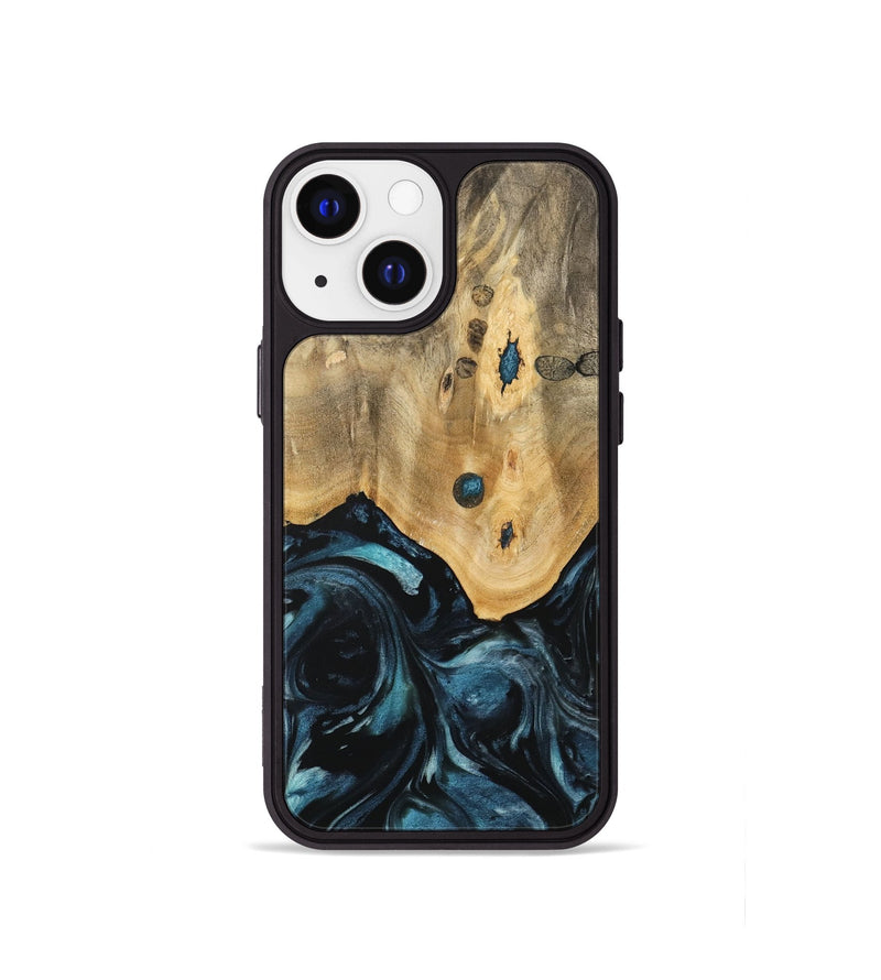 iPhone 13 mini Wood Phone Case - Ruchel (Blue, 741411)