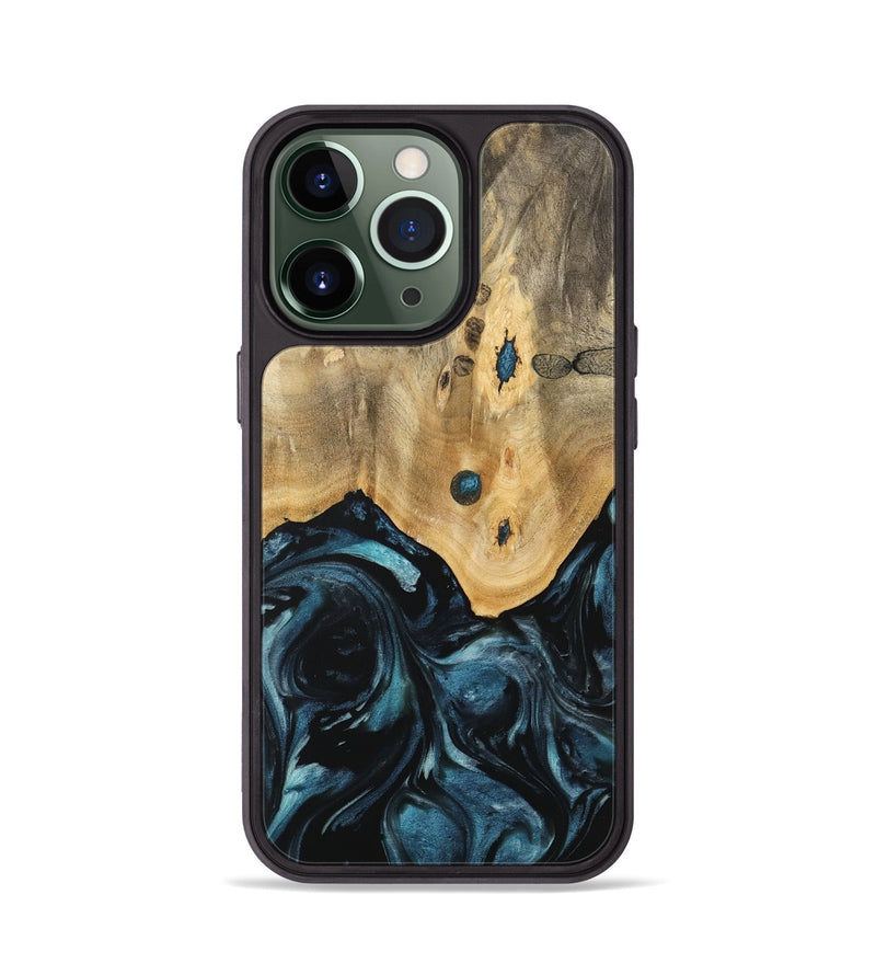 iPhone 13 Pro Wood Phone Case - Ruchel (Blue, 741411)