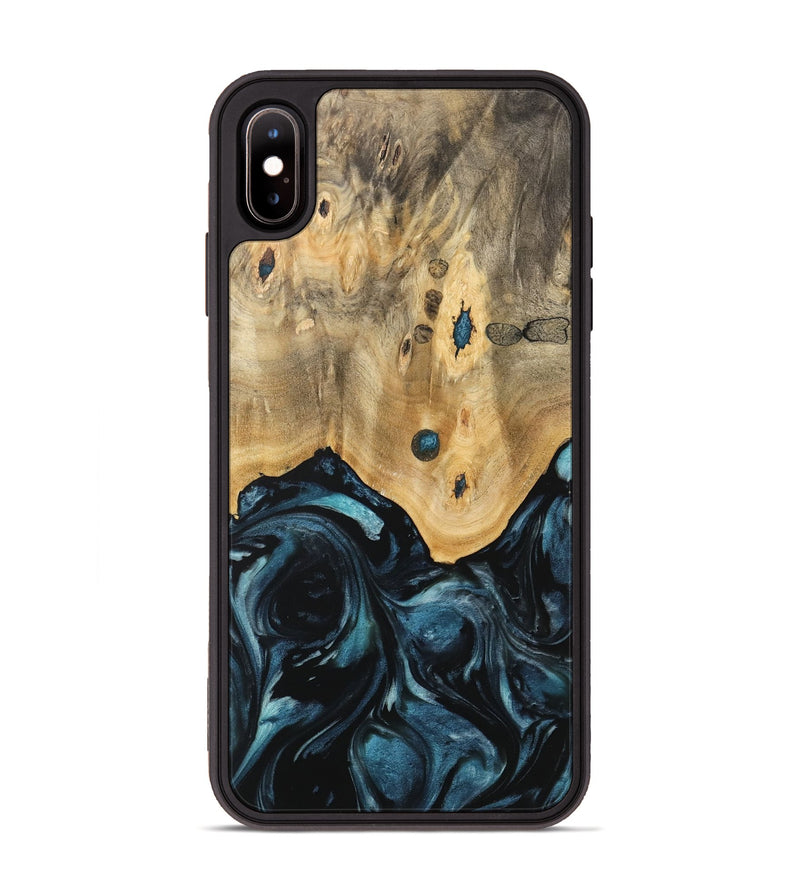 iPhone Xs Max Wood Phone Case - Ruchel (Blue, 741411)