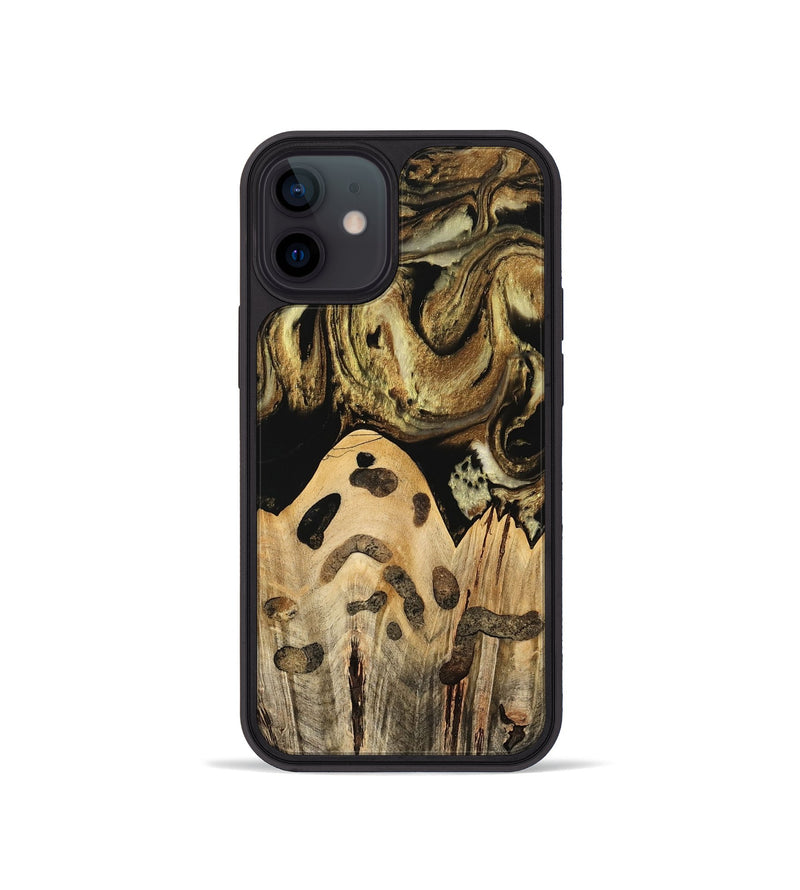 iPhone 12 mini Wood Phone Case - Kamal (Black & White, 741417)