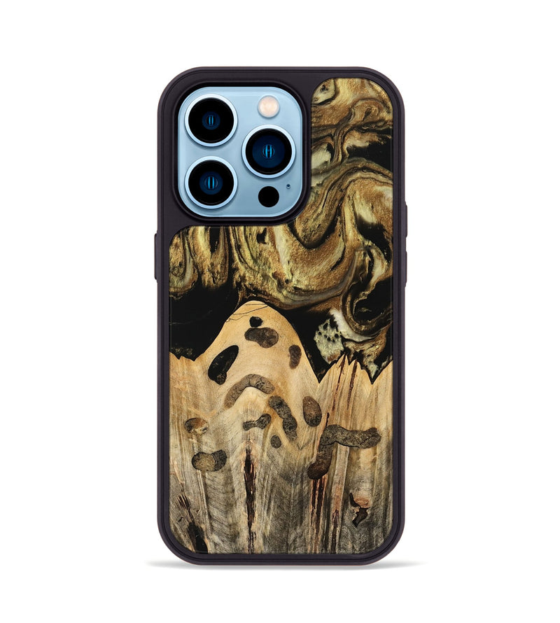 iPhone 14 Pro Wood Phone Case - Kamal (Black & White, 741417)