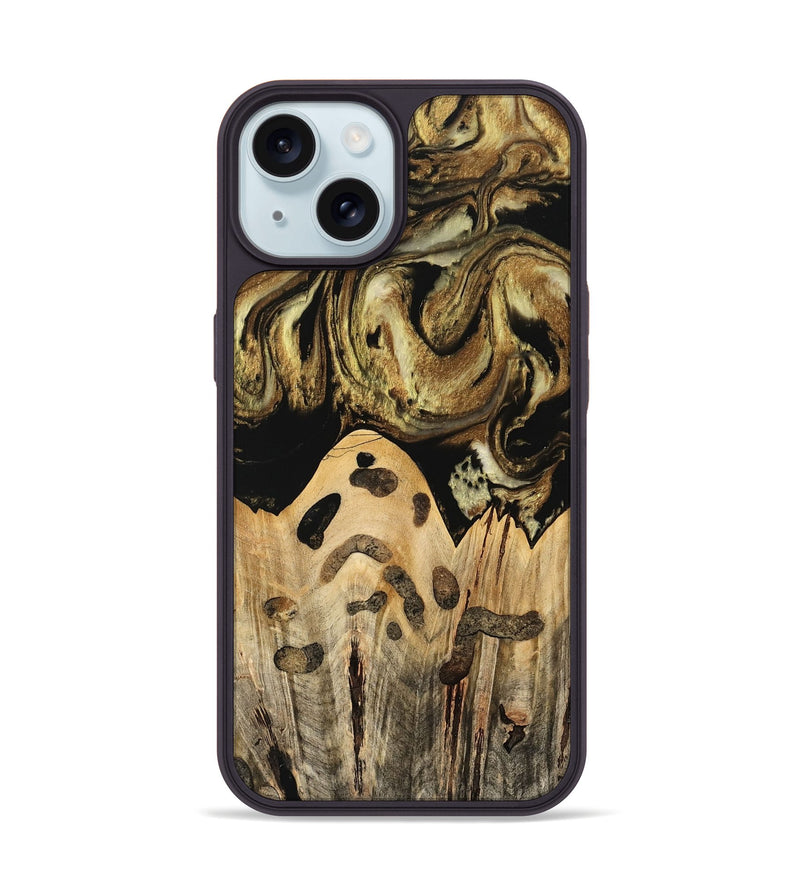 iPhone 15 Wood Phone Case - Kamal (Black & White, 741417)