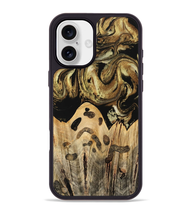 iPhone 16 Plus Wood Phone Case - Kamal (Black & White, 741417)