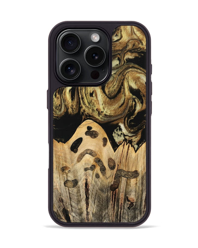 iPhone 16 Pro Wood Phone Case - Kamal (Black & White, 741417)