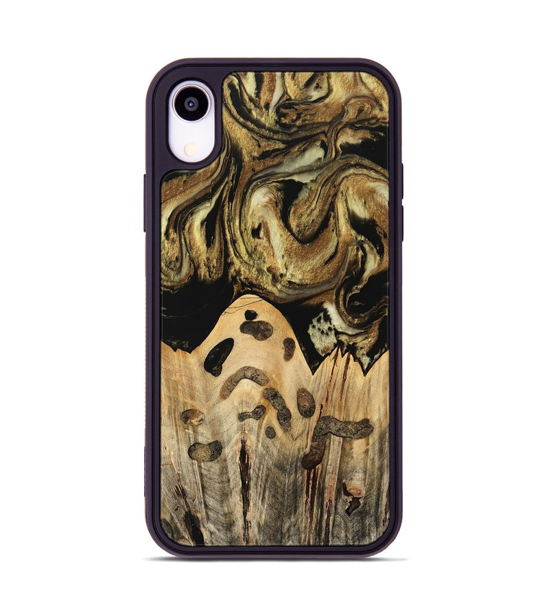 iPhone Xr Wood Phone Case - Kamal (Black & White, 741417)