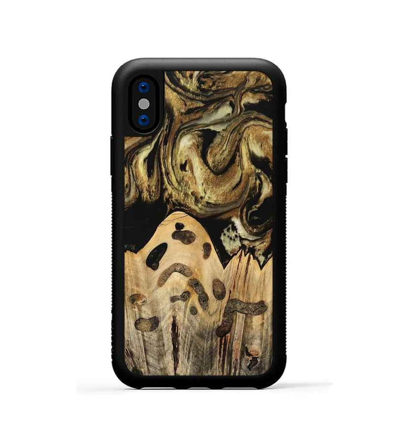 iPhone Xs Wood Phone Case - Kamal (Black & White, 741417)