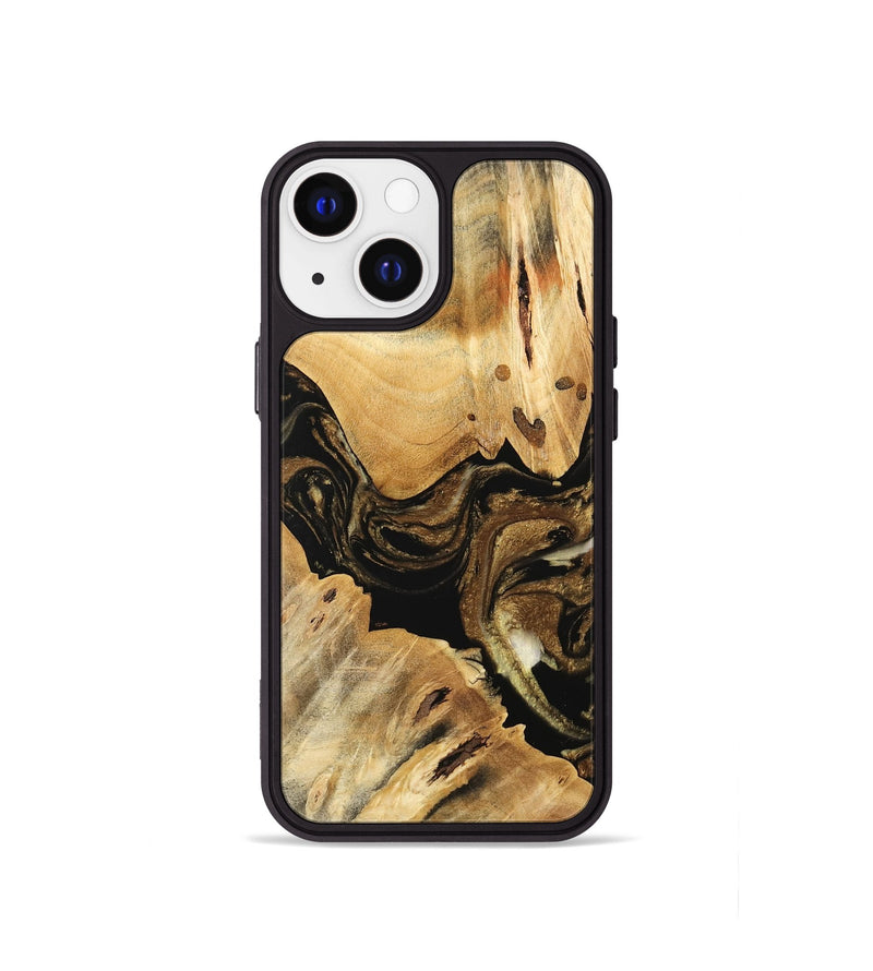 iPhone 13 mini Wood Phone Case - Kaylin (Black & White, 741418)