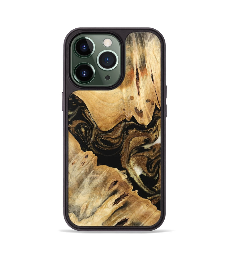 iPhone 13 Pro Wood Phone Case - Kaylin (Black & White, 741418)