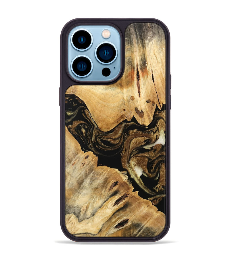 iPhone 14 Pro Max Wood Phone Case - Kaylin (Black & White, 741418)