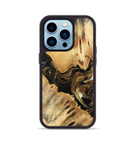 iPhone 14 Pro Wood Phone Case - Kaylin (Black & White, 741418)