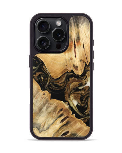 iPhone 16 Pro Wood Phone Case - Kaylin (Black & White, 741418)