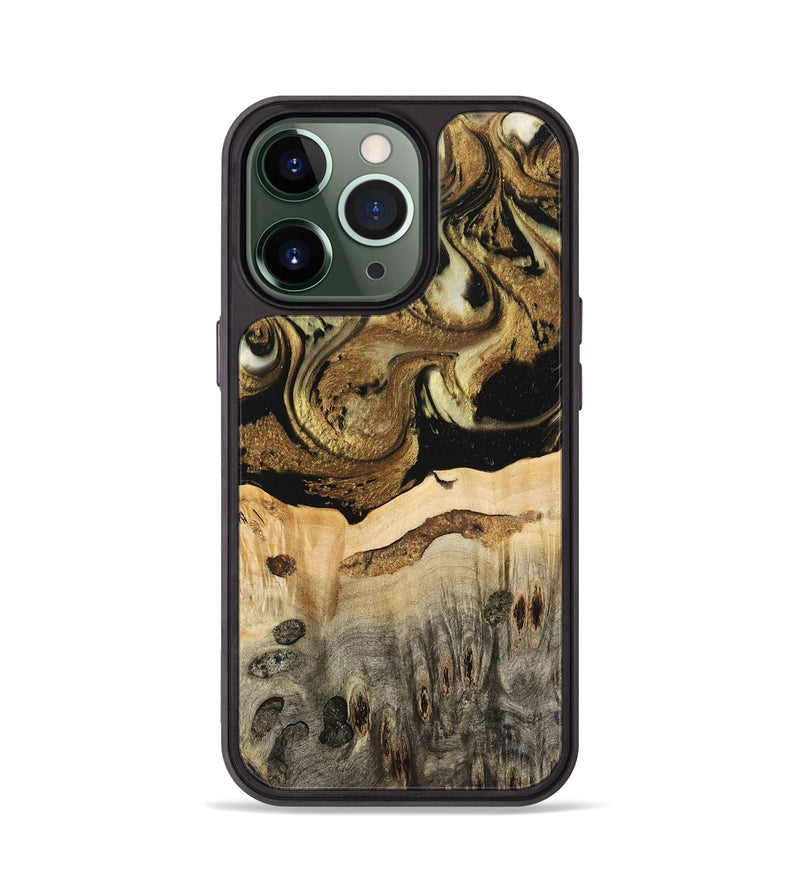 iPhone 13 Pro Wood Phone Case - Collen (Black & White, 741420)