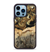 iPhone 14 Pro Max Wood Phone Case - Collen (Black & White, 741420)