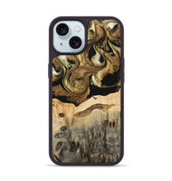 iPhone 15 Wood Phone Case - Collen (Black & White, 741420)