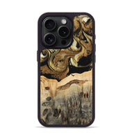 iPhone 15 Pro Wood Phone Case - Collen (Black & White, 741420)