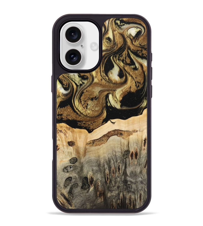 iPhone 16 Plus Wood Phone Case - Collen (Black & White, 741420)