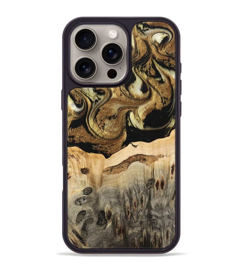 iPhone 16 Pro Max Wood Phone Case - Collen (Black & White, 741420)