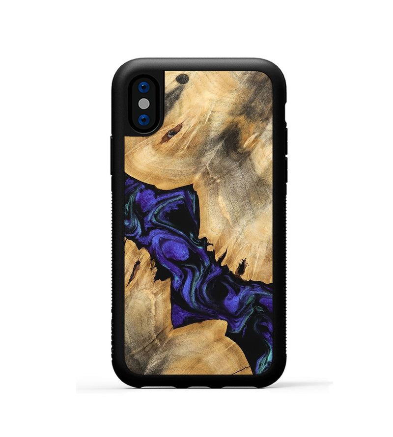 iPhone Xs Wood Phone Case - Tallou (Purple, 741423)