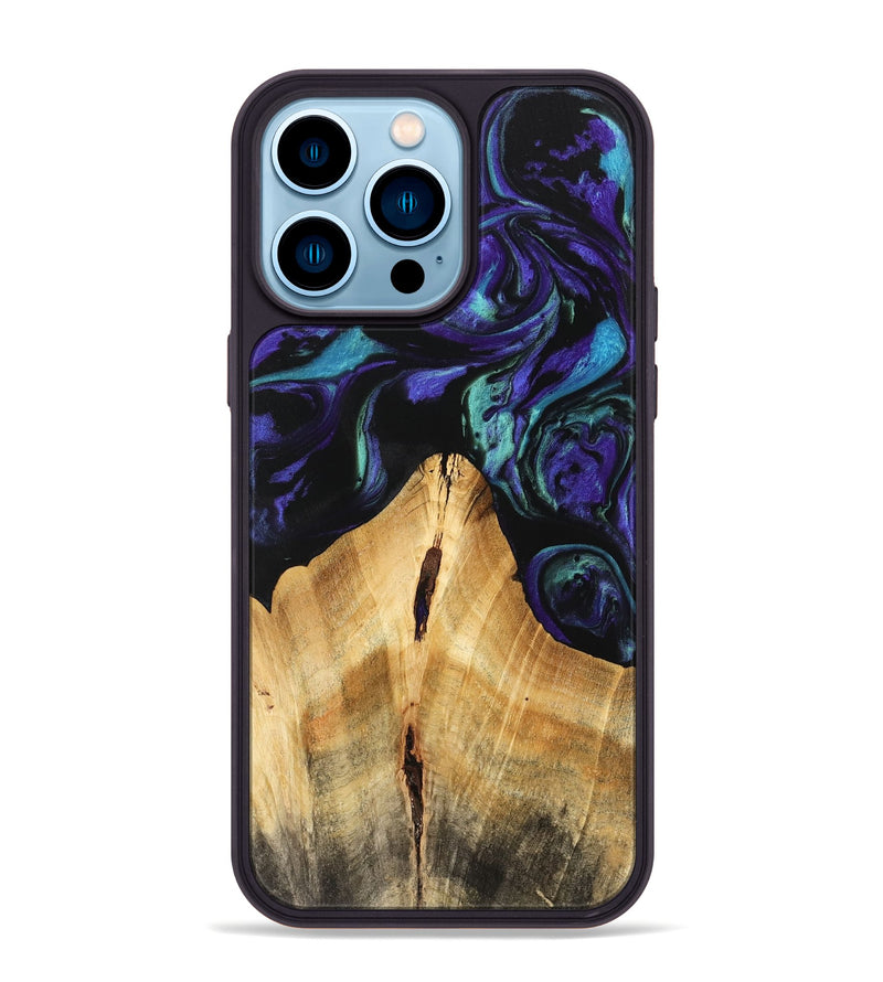 iPhone 14 Pro Max Wood Phone Case - Anatole (Purple, 741424)