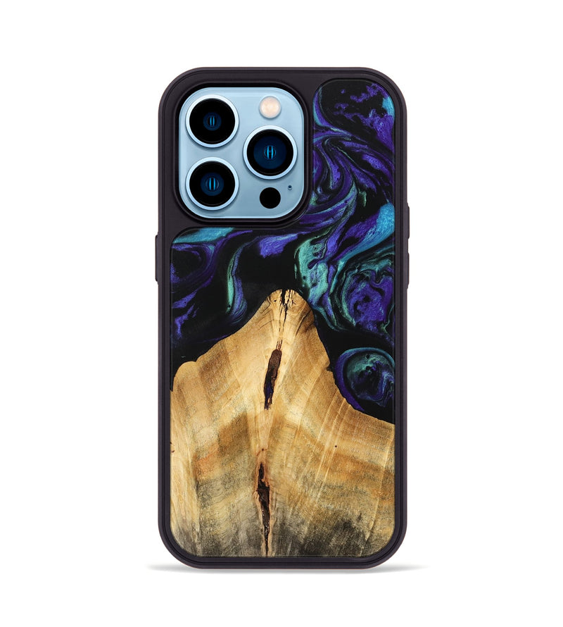 iPhone 14 Pro Wood Phone Case - Anatole (Purple, 741424)