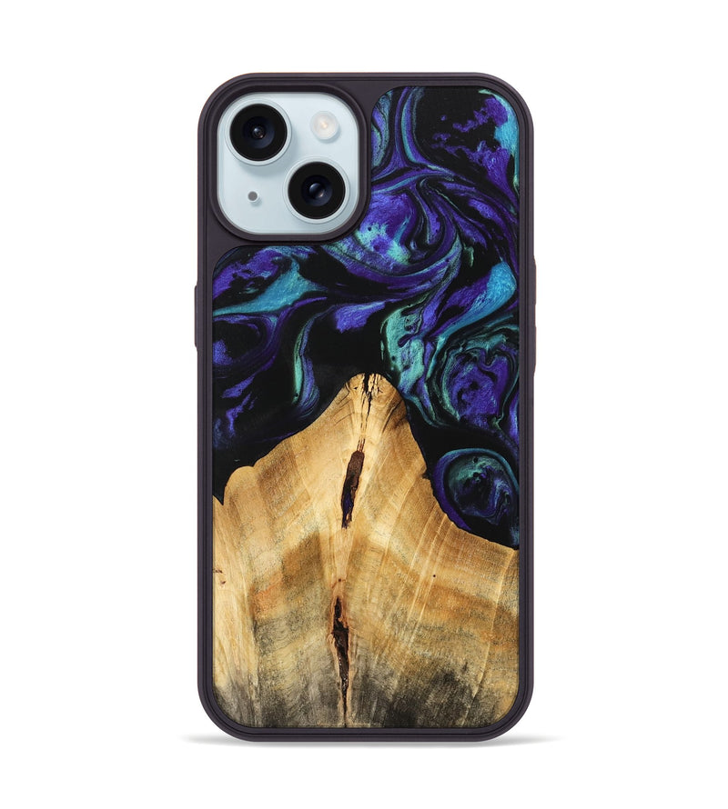 iPhone 15 Wood Phone Case - Anatole (Purple, 741424)