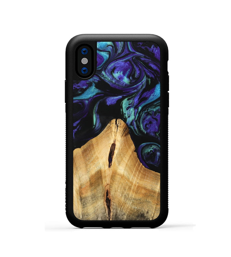 iPhone Xs Wood Phone Case - Anatole (Purple, 741424)