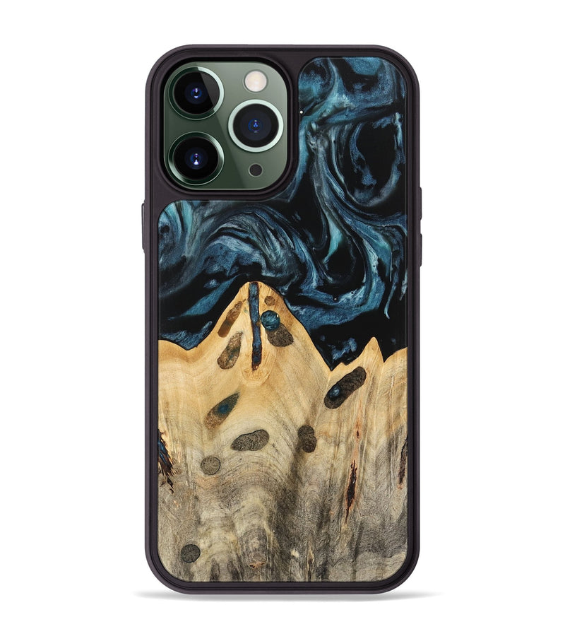 iPhone 13 Pro Max Wood Phone Case - Lona (Blue, 741425)