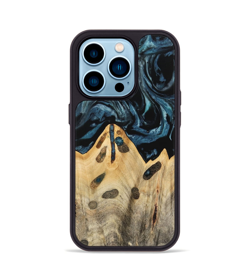 iPhone 14 Pro Wood Phone Case - Lona (Blue, 741425)