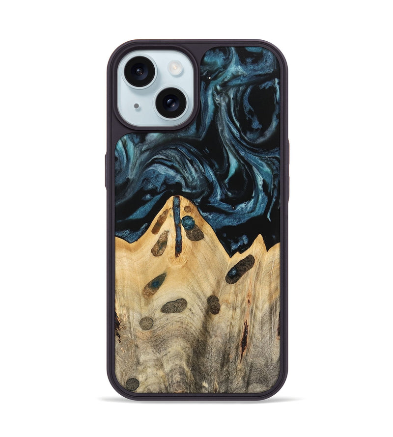 iPhone 15 Wood Phone Case - Lona (Blue, 741425)