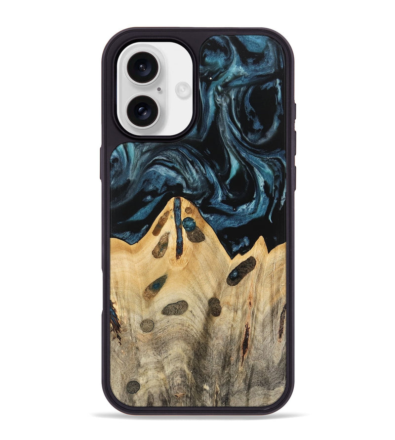 iPhone 16 Plus Wood Phone Case - Lona (Blue, 741425)