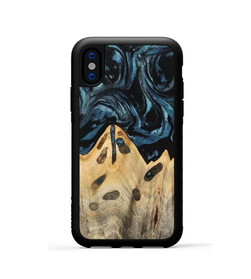 iPhone Xs Wood Phone Case - Lona (Blue, 741425)