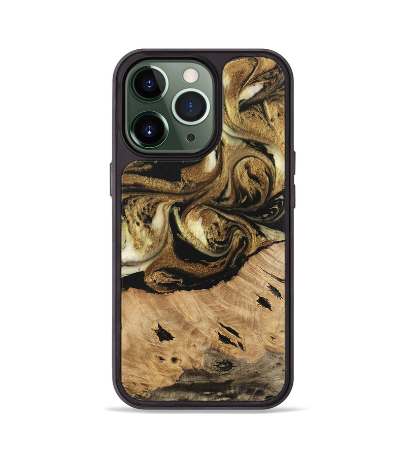 iPhone 13 Pro Wood Phone Case - Ismael (Black & White, 741427)