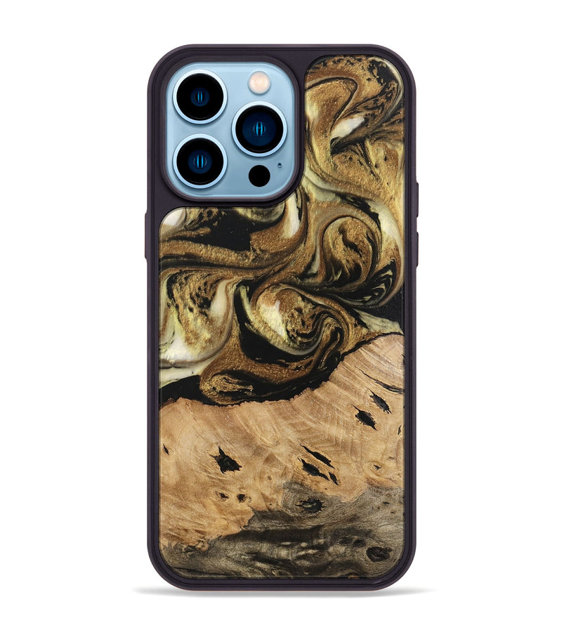 iPhone 14 Pro Max Wood Phone Case - Ismael (Black & White, 741427)