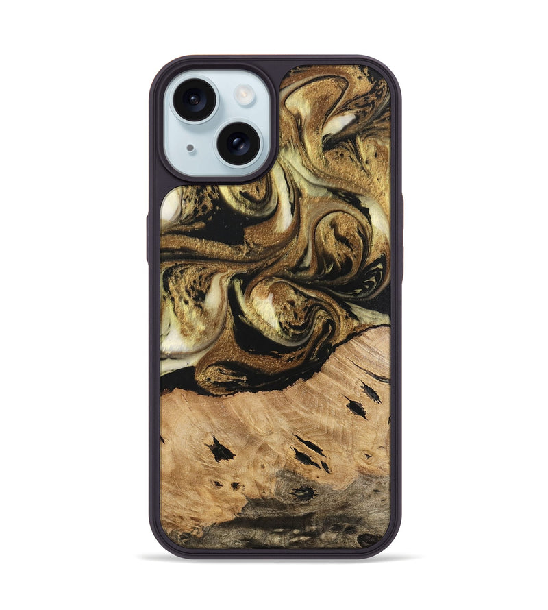 iPhone 15 Wood Phone Case - Ismael (Black & White, 741427)