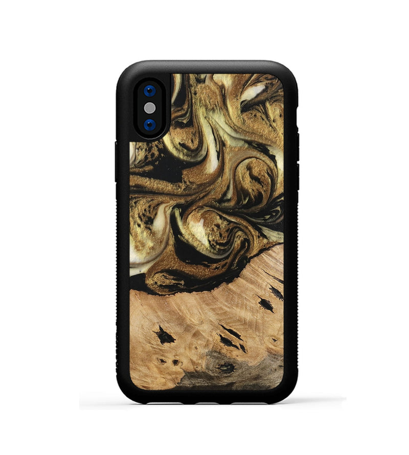 iPhone Xs Wood Phone Case - Ismael (Black & White, 741427)