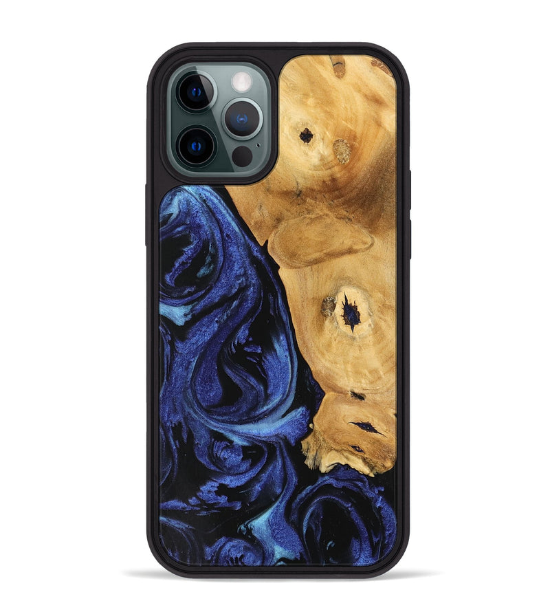 iPhone 12 Pro Max Wood Phone Case - Amma (Blue, 741435)