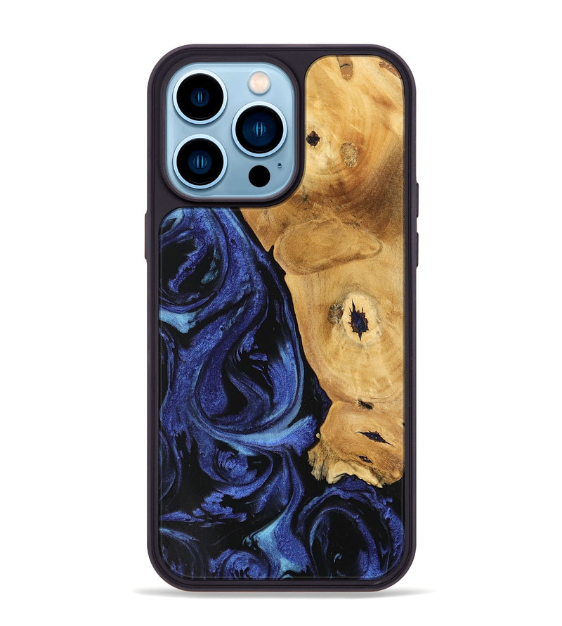 iPhone 14 Pro Max Wood Phone Case - Amma (Blue, 741435)