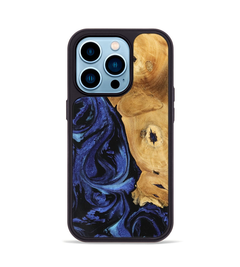 iPhone 14 Pro Wood Phone Case - Amma (Blue, 741435)