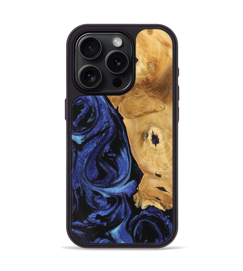 iPhone 15 Pro Wood Phone Case - Amma (Blue, 741435)