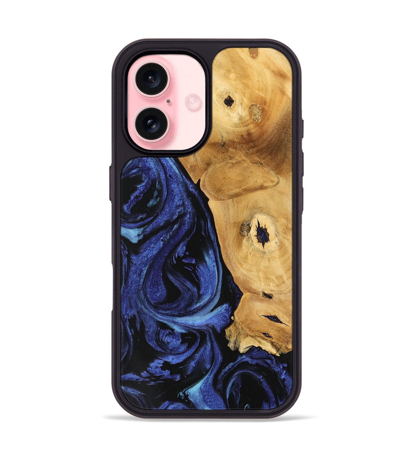 iPhone 16 Wood Phone Case - Amma (Blue, 741435)