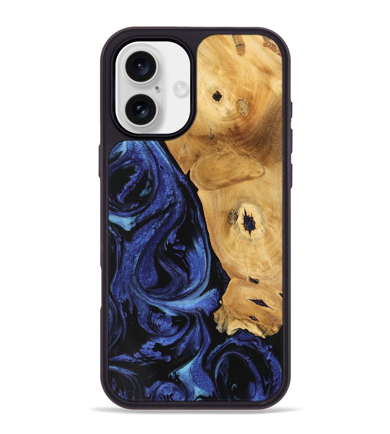 iPhone 16 Plus Wood Phone Case - Amma (Blue, 741435)